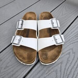 Birkenstock Women's Arizona Sandals White, Size 9 - 9.5